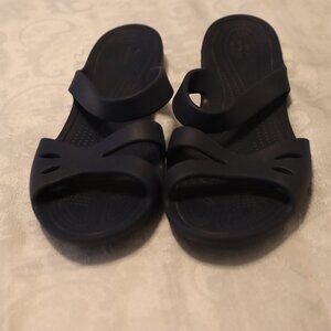 Crocs Kelli Iconic Strappy Slides Sandals Navy Blue Size 11